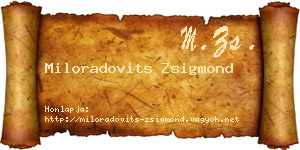 Miloradovits Zsigmond névjegykártya